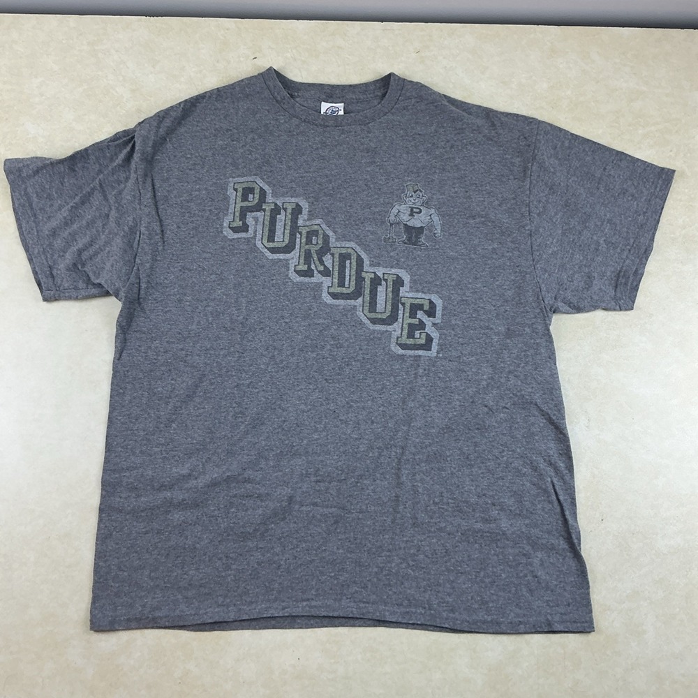 Vintage Purdue Boilermakers Logo T-Shirt Mens XL Gray Delta Pro Weight